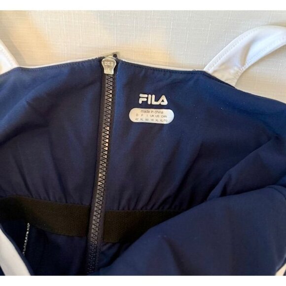 NWT FILA Heritage XL Navy White Mitered Stripe Tennis Dress Iconic Ginny Hilfige - Picture 9 of 11